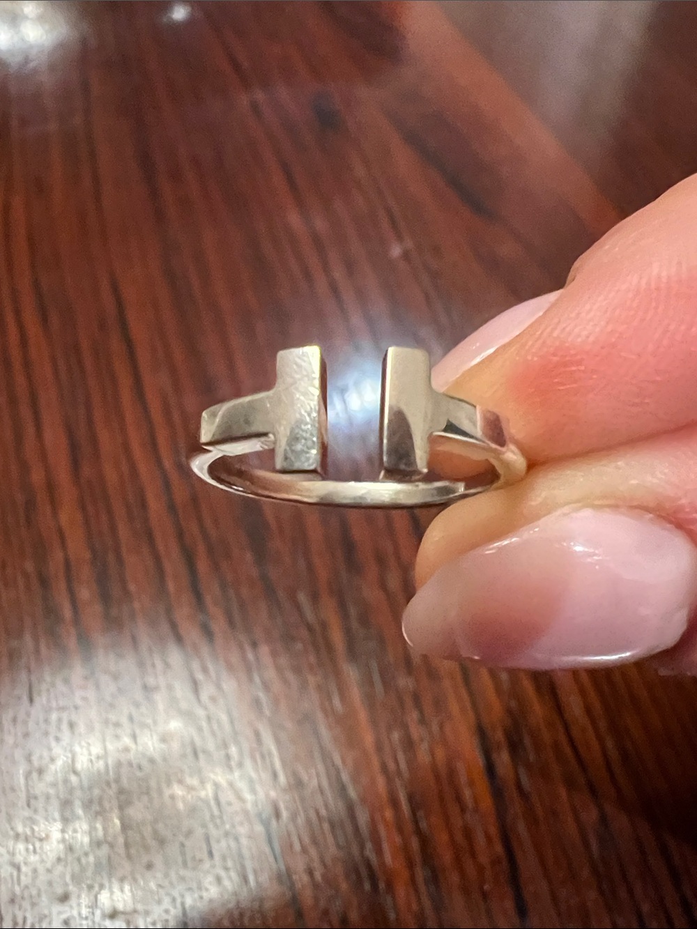 Adjustable Sterling Silver T Ring